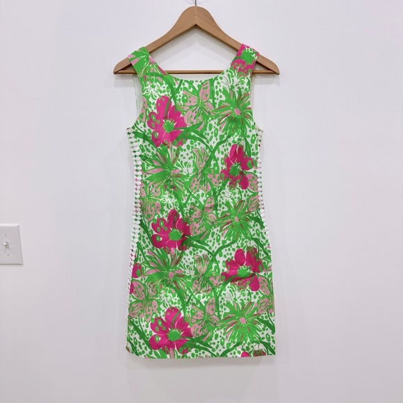 Lilly Pulitzer Delia Shift Cabana Pink In The Garden rare gorgeous dress Sz 4 - Picture 1 of 7